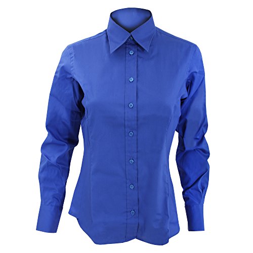 Kustom Kit Corporate Oxford Bluse, Langarm (46 DE) (Royalblau) von KUSTOM KIT