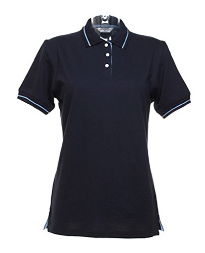 Kustom Kit Damen Tennis-Poloshirt, kurzärmelig Gr. 38, Marineblau / Hellblau von KUSTOM KIT