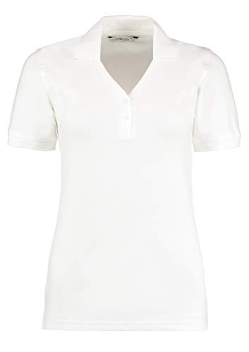 Kustom Kit Sophia Comfortec Damen-Poloshirt, V-Ausschnitt, Weiß, Größe 38 von KUSTOM KIT