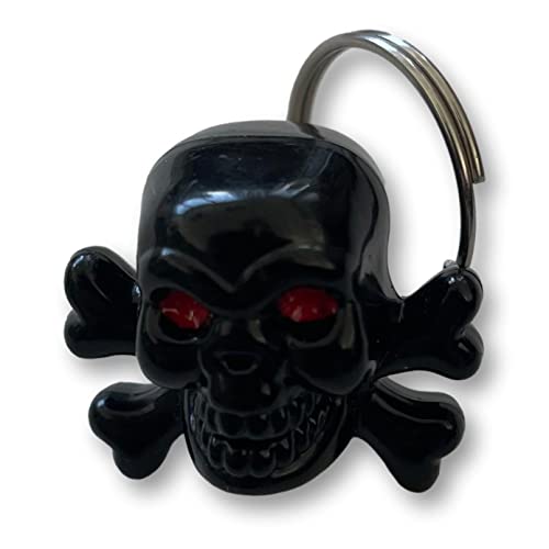 KUSTOM66 Schlüsselanhänger Totenkopf mit Knochen schwarz von KUSTOM66
