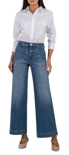 KUT from the Kloth Damen Meg High Rise Wide Straight Leg Jeans, Freundschaft, 40 von KUT from the Kloth