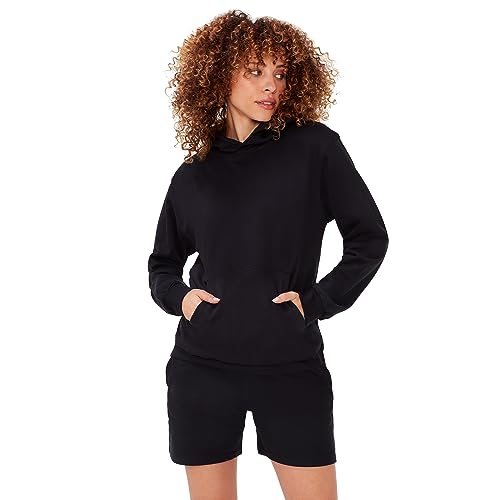 KUT & SO Cozy Fleece Damen Essential Pullover Hoodie - Lässige Sweatshirts für Frauen, Schwarz, XS von KUT & SO