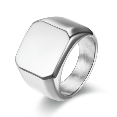 Guss-Kettenring für Herren, Edelstahl, industriell, Hip-Hop, Streetwear, klobiges Gliederband, Schmuck, Geschenk für Freund, 38, Titanstahl von KUTCEK