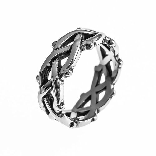 Guss-Kettenring für Herren, Edelstahl, industriell, Hip-Hop, Streetwear, klobiges Gliederband, Schmuck, Geschenk für Freund, 7, Titanstahl von KUTCEK