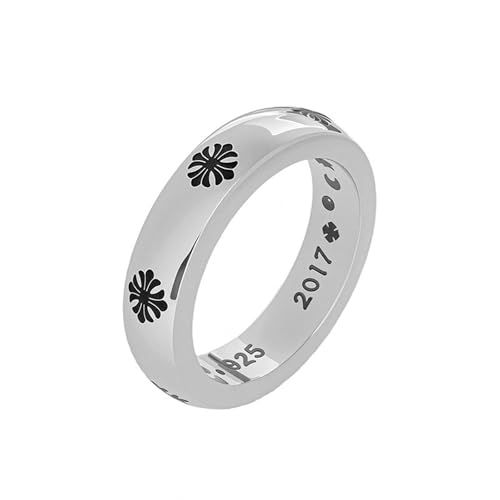 Guss-Kettenring für Herren, Edelstahl, industriell, Hip-Hop, Streetwear, klobiges Gliederband, Schmuck, Geschenk für Freund, 7, Titanstahl von KUTCEK