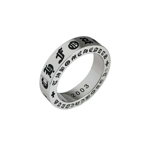 Guss-Kettenring für Herren, Edelstahl, industriell, Hip-Hop, Streetwear, klobiges Gliederband, Schmuck, Geschenk für Freund, 9, Titanstahl von KUTCEK