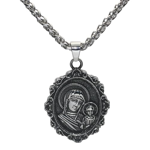 KUTCEK Edelstahl Punk Stil Wikinger Thor Ziege Hammer Titan Stahl Anhänger Herren Halskette Einzigartiges Design Geschenk, 60 cm, Edelstahl von KUTCEK