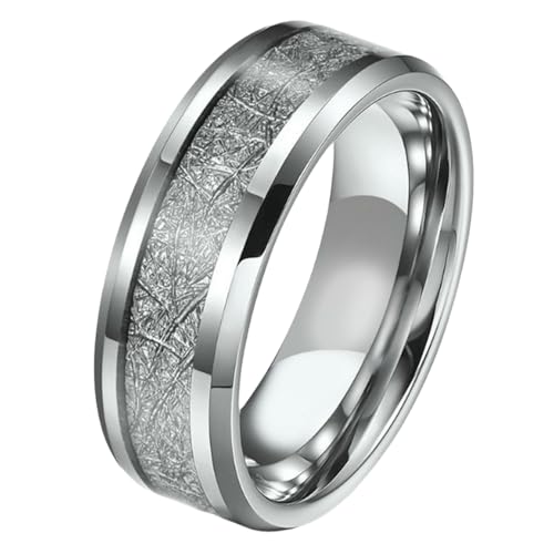 KUTCEK Herren-Eisring aus Edelstahl, industriell strukturiertes Band mit Harzeinlage, modernes Statement-Schmuckgeschenk für Ihn, 7, Titanstahl von KUTCEK