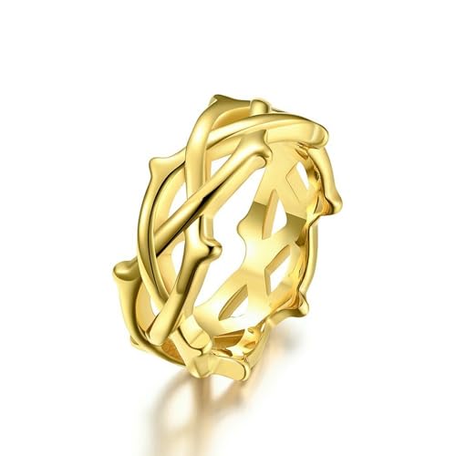 KUTCEK Herren-Ring, Gothic-Stil, Titanstahl, Zweigring, einzigartiges Ranken-Web-Design, Unisex, trendiger Fingerring, Schmuck, Geschenk, 38 KUTCEK Herren-Ring, Gothic-Stil, Titanstahl, Zweigring, einzigartiges Ranken-Web-Design, Unisex, trendiger Fingerring, Schmuck, Geschenk, 38 von KUTCEK