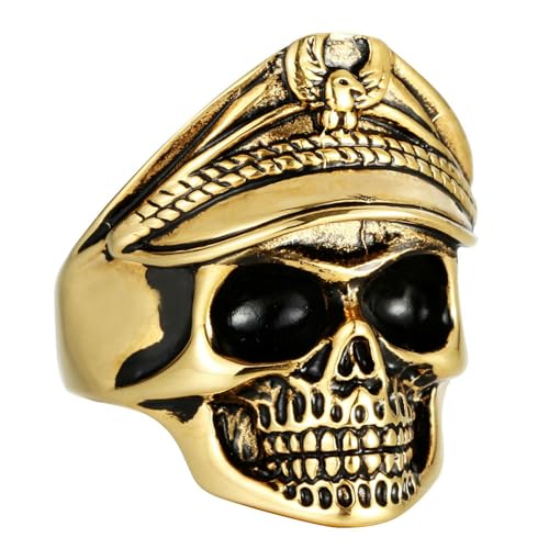 KUTCEK Herren-Ring aus Titanstahl, militärischer Totenkopf und Schlange, trendiges Geschenk für Ihn, 11 KUTCEK Herren-Ring aus Titanstahl, militärischer Totenkopf und Schlange, trendiges Geschenk für Ihn, 11 von KUTCEK