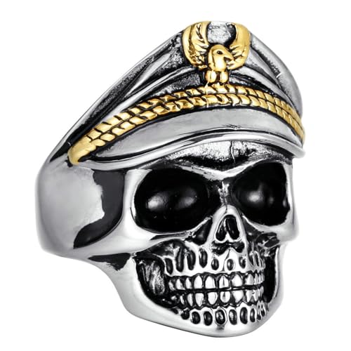 KUTCEK Herren-Ring aus Titanstahl, militärischer Totenkopf und Schlange, trendiges Geschenk für Ihn, 9 KUTCEK Herren-Ring aus Titanstahl, militärischer Totenkopf und Schlange, trendiges Geschenk für Ihn, 9 von KUTCEK