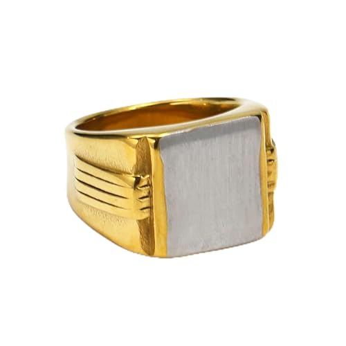 KUTCEK Herren-Ring aus Titanstahl, quadratisch, massiv – stilvoller europäischer Business-Modeschmuck für Männer, 7, Titanstahl von KUTCEK