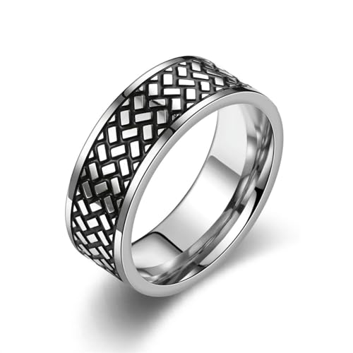KUTCEK Herrenring Edelstahl Modern Minimalistisch Band Poliert Finish Breiter Bandring Geschenk für Ihn, 11, Titanstahl von KUTCEK