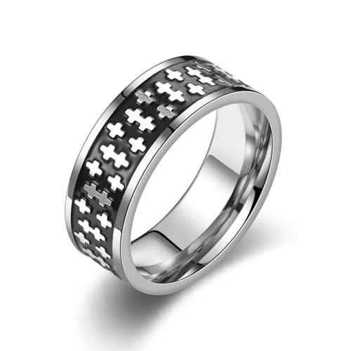 KUTCEK Herrenring Edelstahl Modern Minimalistisch Band Poliert Finish Breiter Bandring Geschenk für Ihn, 11, Titanstahl von KUTCEK