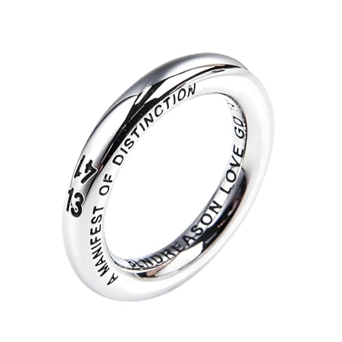 KUTCEK INS Stil Titan Stahl Ring - Punk Gothic Unisex Paar Ehering Deklaration of Forever Schmuck Geschenk, 7, Titanstahl von KUTCEK