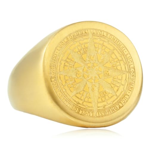 KUTCEK Kompassring für Herren, Vintage-Punk, Titanstahl, einzigartiger Wikinger-Stil, Edelstahl-Fingerring, Hip-Hop-Schmuck, Geschenk, 7 KUTCEK Kompassring für Herren, Vintage-Punk, Titanstahl, einzigartiger Wikinger-Stil, Edelstahl-Fingerring, Hip-Hop-Schmuck, Geschenk, 7 von KUTCEK