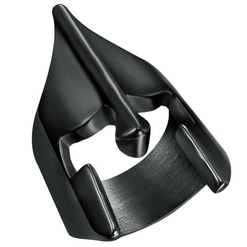 KUTCEK Masken-Design-Ring für Herren, Punk, Edelstahl, Hip-Hop, Rock, Statement-Schmuck, Geschenk, 34, Edelstahl von KUTCEK