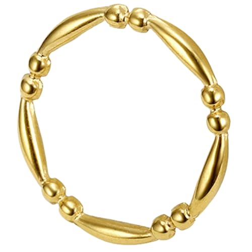 KUTCEK Minimalistischer Damen-Ring, Edelstahl, schlicht, kreisförmig, elegant, stapelbar, Schmuck, Geschenk für Sie, 34, Edelstahl von KUTCEK