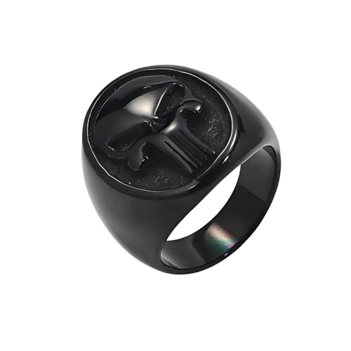 KUTCEK Mutige Männer und Punk-Frauen – Totenkopf-Ring, Titanstahl, Gothic-Ring, Hip-Hop, Rock, Biker, Finger-Schmuck, Geschenk, 11, Titanstahl von KUTCEK