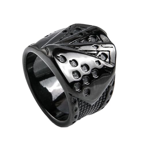 KUTCEK Poker King Ring aus Titanstahl – Retro-Gothic-Gambler-Schmuck mit Kartenanzug-Design für Damen und Herren, 34, Titanstahl von KUTCEK