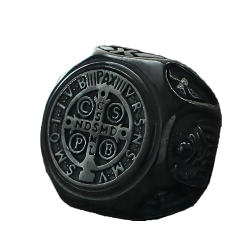 KUTCEK Punk Gothic Titan Stahl Kreuz Ring für Damen & Herren – Hip Hop Biker Schmuck, CSPB Unisex Rock Geschenk, 11, Titanstahl von KUTCEK