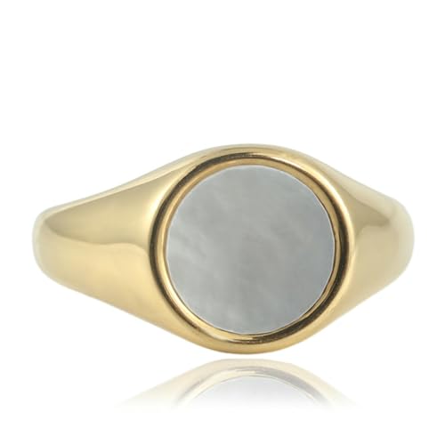 KUTCEK Ring aus Titanstahl, Vintage-Stil, Punk-Stil, mehrfarbig, einzigartiger runder Steinakzent, Retro, trendiger Fingerschmuck für Mädchen, 38 KUTCEK Ring aus Titanstahl, Vintage-Stil, Punk-Stil, mehrfarbig, einzigartiger runder Steinakzent, Retro, trendiger Fingerschmuck für Mädchen, 38 von KUTCEK
