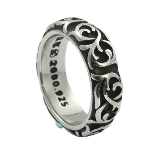 KUTCEK Trendiger Titan-Stahl-Ring für Herren, Gothic-Punk-Schmuck, Edelstahlband, einzigartiger Boho-Hochzeits- und Statement-Ring, 36 von KUTCEK