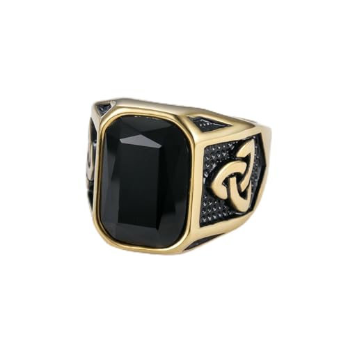 KUTCEK Wikingerring aus Edelstahl für Herren – Punk, Hip-Hop, Gothic-Schmuck, Retro-Zeigefingerring, Schmuckgeschenk, 11, Titanstahl von KUTCEK