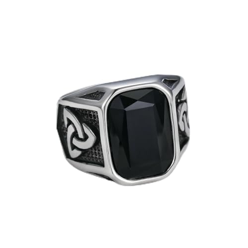 KUTCEK Wikingerring aus Edelstahl für Herren – Punk, Hip-Hop, Gothic-Schmuck, Retro-Zeigefingerring, Schmuckgeschenk, 34, Titanstahl von KUTCEK