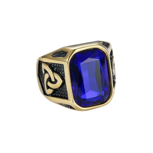 KUTCEK Wikingerring aus Edelstahl für Herren – Punk, Hip-Hop, Gothic-Schmuck, Retro-Zeigefingerring, Schmuckgeschenk, 40, Titanstahl von KUTCEK