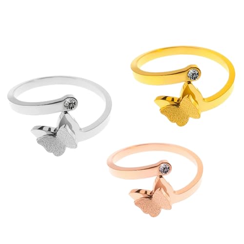 Schmetterlingsring für Damen, Titanstahl, zart, zierlich, minimalistisch, elegant, Schmuck, Geschenk für Sie von KUTCEK