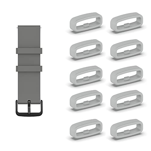 KUTEWEU 10 Stück Silikon Armbänder Schlaufe,Ersatzband Band Loops, Armband Schlaufe,Uhrenarmband Halter Keeper Verschlussring Ersatz Schlaufen für Watch armband (18mm, Grau) von KUTEWEU