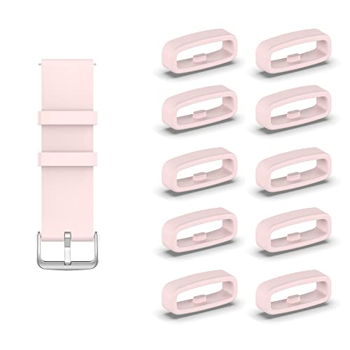 KUTEWEU 10 Stück Silikon Armbänder Schlaufe,Ersatzband Band Loops, Armband Schlaufe,Uhrenarmband Halter Keeper Verschlussring Ersatz Schlaufen für Watch armband (20mm, Rosa) von KUTEWEU