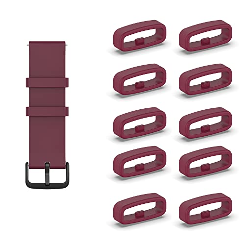 KUTEWEU 10 Stück Silikon Armbänder Schlaufe,Ersatzband Band Loops, Armband Schlaufe,Uhrenarmband Halter Keeper Verschlussring Ersatz Schlaufen für Watch Armband (20mm, Rot) von KUTEWEU