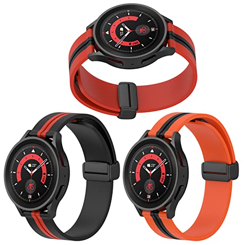 KUTEWEU Armband für Galaxy Watch5/Watch4 40mm 44mm, 20mm/22mm Silikon Sport Ersatzarmband für Galaxy Watch 4 Classic 46mm 42mm/Galaxy Watch 5 Pro 45mm/Galaxy Watch 3 41mm/Watch 42mm (20mm, 3 Stück-a) von KUTEWEU