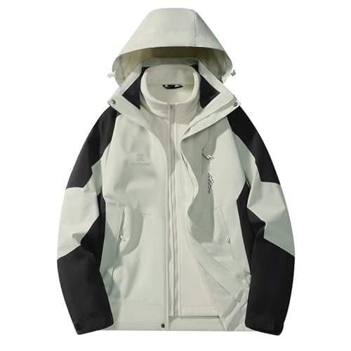 KUTOOK 3 IN 1 Winterjacke Damen Fleecejacke Lang Winter Jacke 3in1 Skijacke Wasserdicht Winddicht Funktionsjacke mit Kapuze Weiß XL KUTOOK 3 IN 1 Winterjacke Damen Fleecejacke Lang Winter Jacke 3in1 Skijacke Wasserdicht Winddicht Funktionsjacke mit Kapuze Weiß XL von KUTOOK