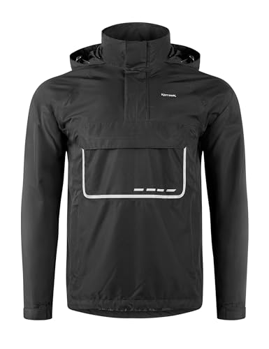 KUTOOK Regenjacke Herren Windbreaker Regenmantel Fahrrad Fahradjacke Kinder Damen Wasserdicht Outdoorjacke Schwarz XXL von KUTOOK