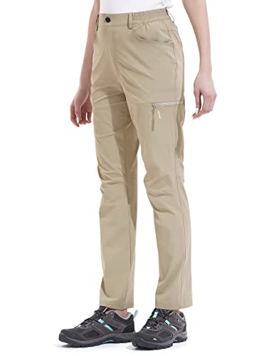 KUTOOK Outdoorhose Damen Trkkinghose Wanderhose mit 5 Taschen Arbeithose Leicht Stretch Kratzfest Schnelltrocknende für Wandern Trekking Bergsteigen Alltag，Khaki,XL von KUTOOK