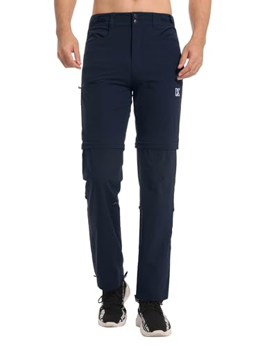 KUTOOK Wanderhose Herren Zip Off Sommer Outdoor Hose Funktionshose Trekkinghose Outdoorhose Wasserdicht Shorts Schwarz Blau 3XL von KUTOOK