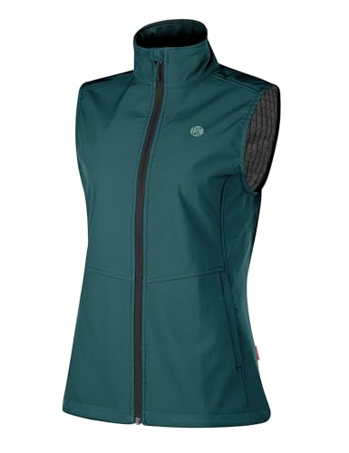 KUTOOK Weste Damen Sommer Leicht Ärmellos Laufweste Sportweste Fahrradweste Radweste Winter Softshell Fleece für Outdoor Hundesport Golf Grün S von KUTOOK