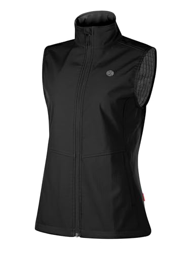 KUTOOK Weste Damen Sommer Leicht Ärmellos Laufweste Sportweste Fahrradweste Radweste Winter Softshell Fleece für Outdoor Hundesport Golf Schwarz M von KUTOOK