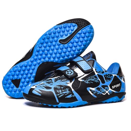 KUUK Fussballschuhe Kinder Kunstrasen Turf Fußballschuhe Hallenschuhe Für Jungen Mädchen AG FG TF Trainingsschuhe (166 Blau TF 36) von KUUK
