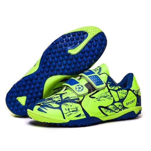 KUUK Fussballschuhe Kinder Kunstrasen Turf Fußballschuhe Hallenschuhe Für Jungen Mädchen AG FG TF Trainingsschuhe (166 Grün TF 36) von KUUK