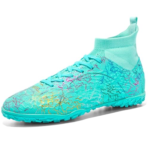 KUUK Fussballschuhe Kunstrasen Herren Hallenschuhe Fussball Turf Fußballschuhe Für Jungen Indoor AG FG TF Trainingsschuhe Outdoor (028 Grün TF 39) von KUUK