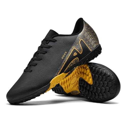 KUUK Herren Damen Fußballschuhe Jugendliche Fussballschuhe Kunstrasen Hallenschuhe Fussball Turf Indoor Outdoor AG FG TF Wettkampf Trainingsschuhe Unisex (DE 2286 HEI TF 45) von KUUK