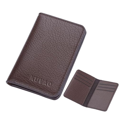 KUVAO Kartenhalter für Herren, mehrere Kartenfächer, einfache dünne Brieftasche für Männer, Kartenklemme, Kaffee, Freizeit von KUVAO