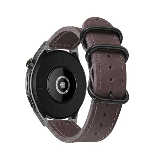 Armbänder für Amazfit Cheetah Round ArmBand, PU Weich Leder mit Schnalle Rostfreiem Stahl Armband für Amazfit Cheetah Round Armbänder für Herren Damen Armband mit Amazfit Cheetah Round (A) von KUWAI