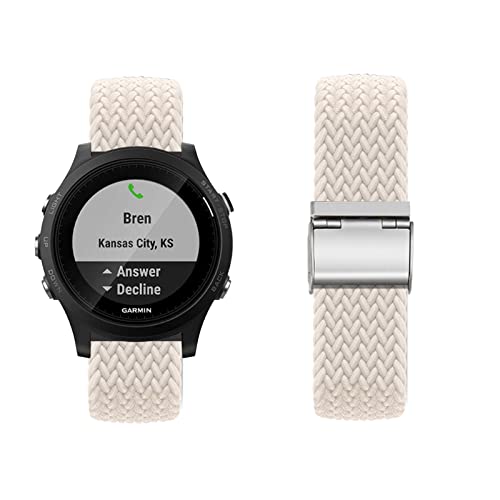 Band für Garmin Forerunner 255S/255S Music ArmBand Nylon Geflochtenes Loop Band für Herren Damen Rostfreier Stahl Einstellbares Armbänder mit Garmin Forerunner 255S/255S Music (H) von KUWAI