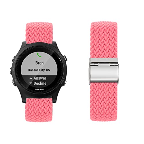 Band für Garmin Forerunner 255S/255S Music ArmBand Nylon Geflochtenes Loop Band für Herren Damen Rostfreier Stahl Einstellbares Armbänder mit Garmin Forerunner 255S/255S Music (O) von KUWAI