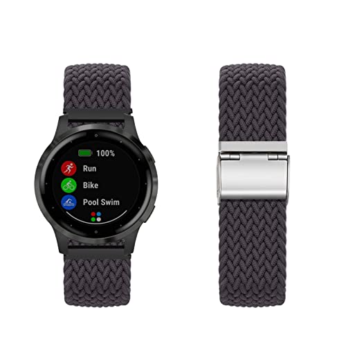 Band für Garmin Venu 2S ArmBand Nylon Geflochtenes Loop Band für Garmin Venu 2S Armband für Herren Damen Rostfreier Stahl Einstellbares Armbänder mit Garmin Venu 2S ArmBand (W) von KUWAI